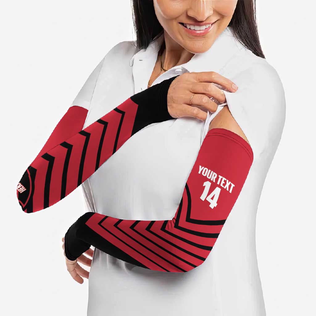 Hekari Papua New Guinea Football Custom Arm Sleeves Go PNG Red Army