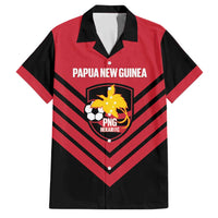 Hekari Papua New Guinea Football Custom Family Matching Short Sleeve Bodycon Dress and Hawaiian Shirt Go PNG Red Army LT14 Dad's Shirt - Short Sleeve Red - Polynesian Pride