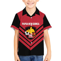 Hekari Papua New Guinea Football Custom Kid Hawaiian Shirt Go PNG Red Army LT14 Kid Red - Polynesian Pride