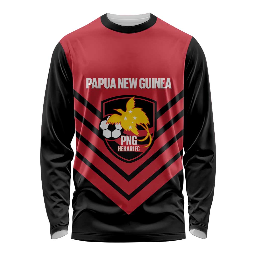 Hekari Papua New Guinea Football Custom Long Sleeve Shirt Go PNG Red Army