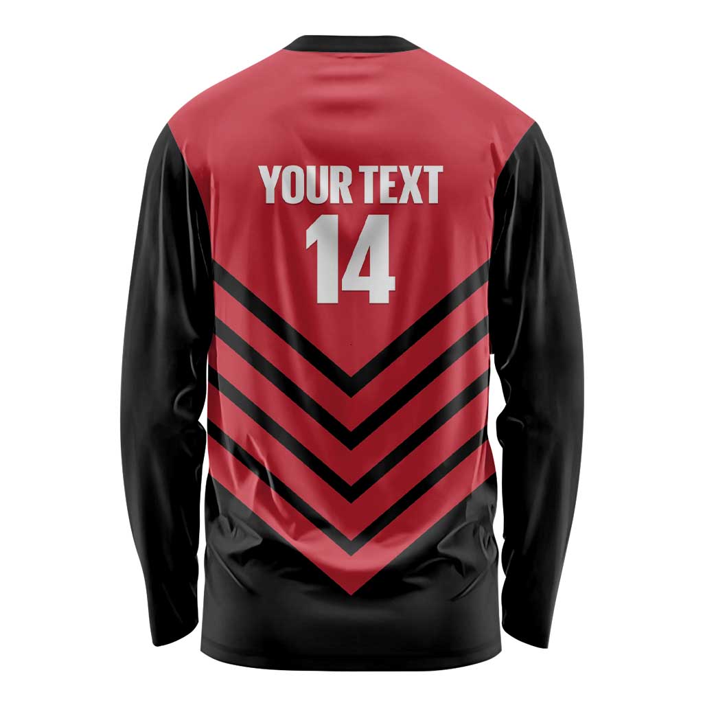 Hekari Papua New Guinea Football Custom Long Sleeve Shirt Go PNG Red Army