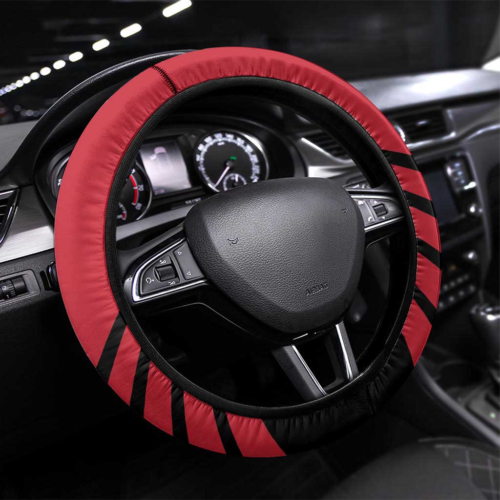 Hekari Papua New Guinea Football Steering Wheel Cover Go PNG Red Army