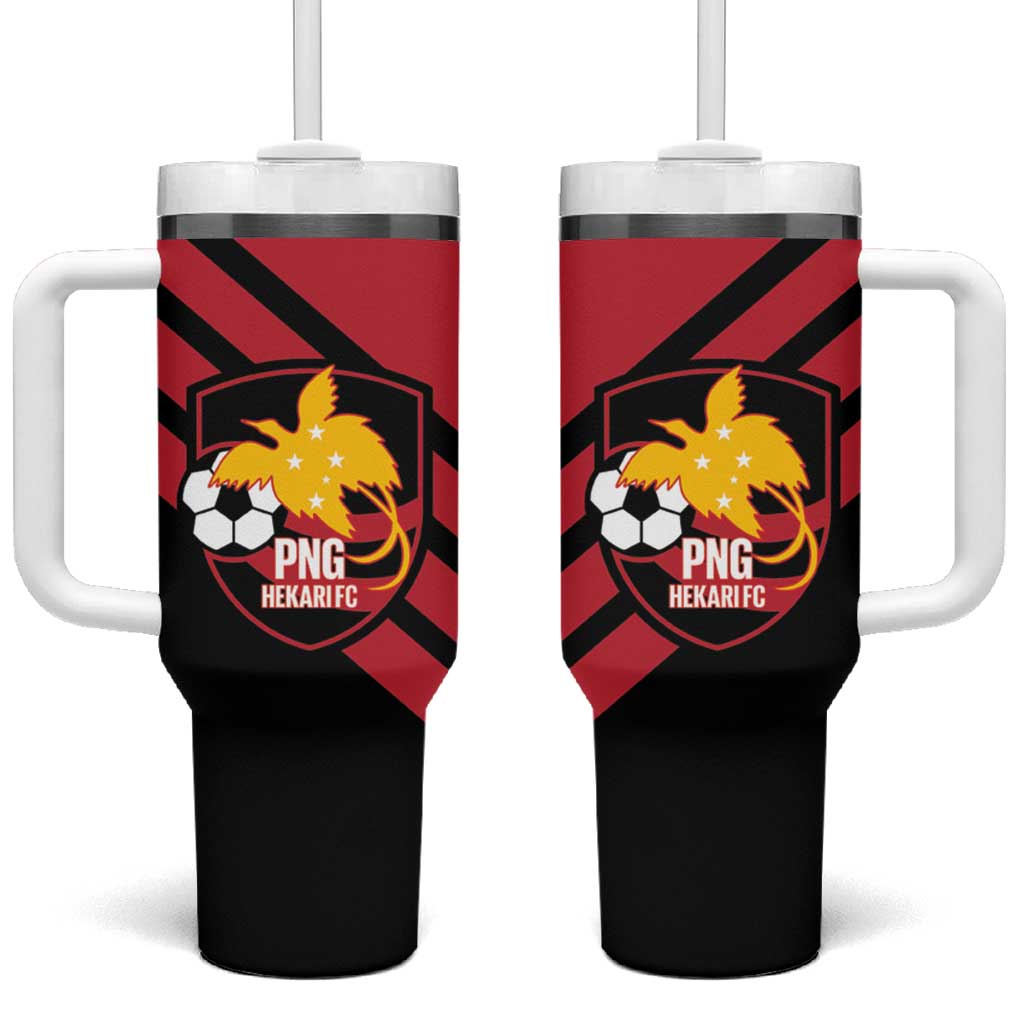 Hekari Papua New Guinea Football Custom Tumbler With Handle Go PNG Red Army LT14 One Size: 40 oz Red - Polynesian Pride