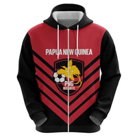 Hekari Papua New Guinea Football Custom Zip Hoodie Go PNG Red Army LT14 - Polynesian Pride