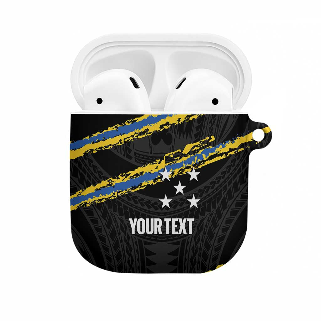 Kings Solomon Islands Football Custom AirPods Case Come On Solomons Polynesian Grunge Style