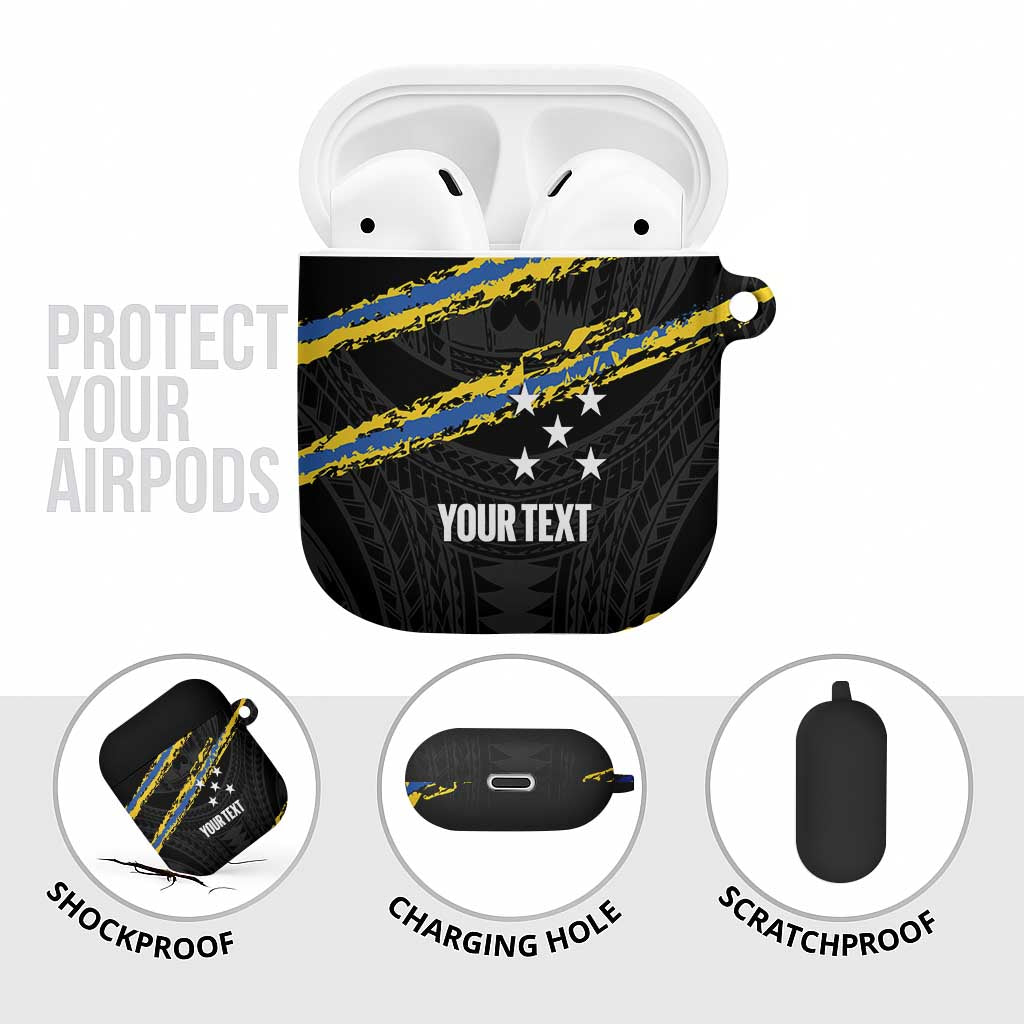 Kings Solomon Islands Football Custom AirPods Case Come On Solomons Polynesian Grunge Style
