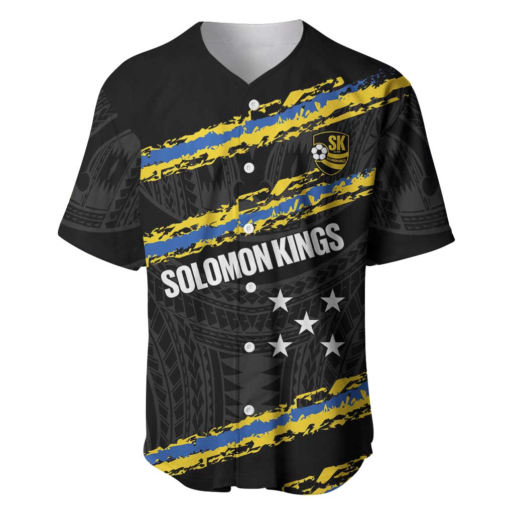 Kings Solomon Islands Football Custom Baseball Jersey Come On Solomons Polynesian Grunge Style