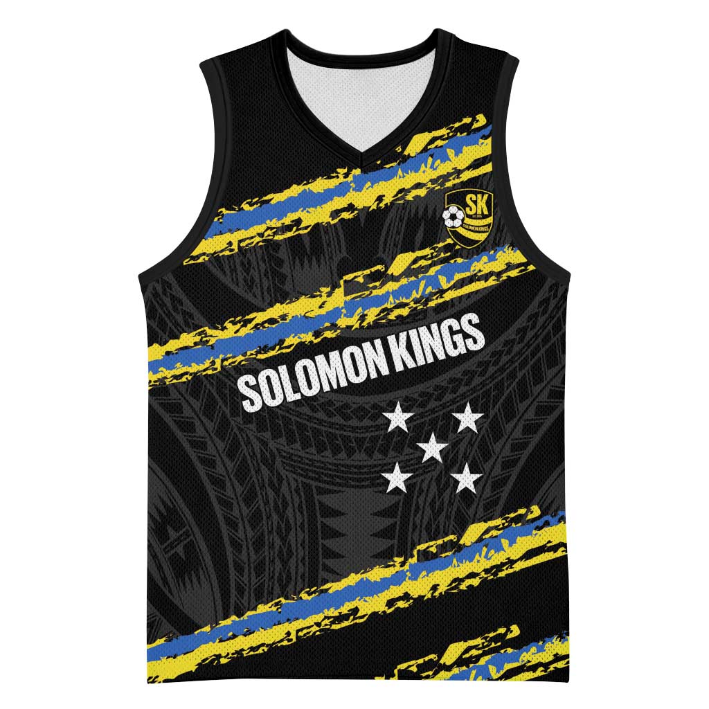 Kings Solomon Islands Football Custom Basketball Jersey Come On Solomons Polynesian Grunge Style