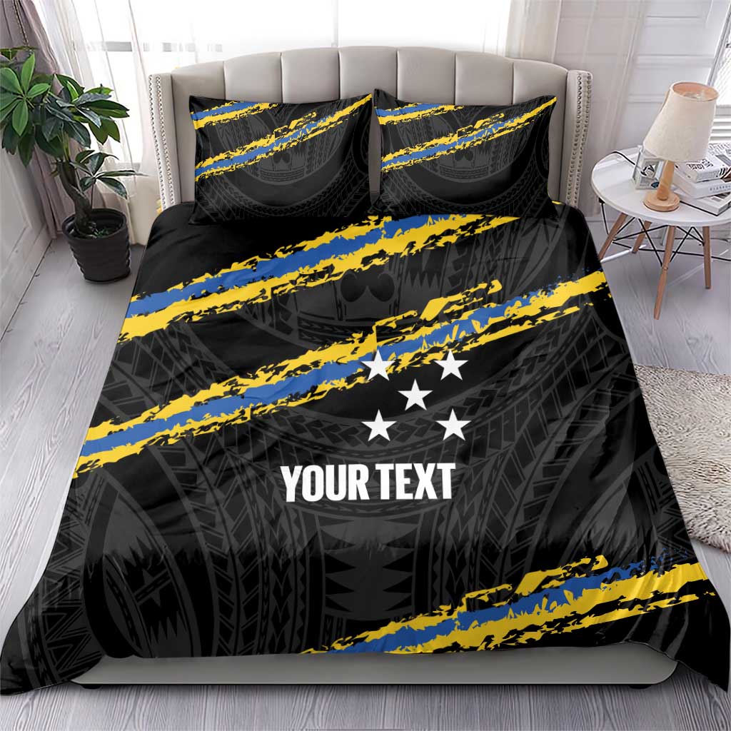 Kings Solomon Islands Football Custom Bedding Set Come On Solomons Polynesian Grunge Style
