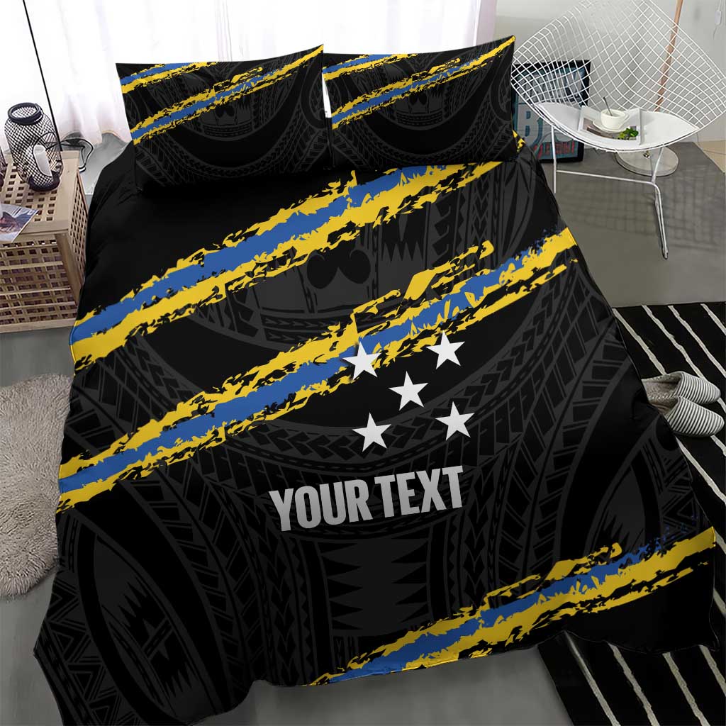 Kings Solomon Islands Football Custom Bedding Set Come On Solomons Polynesian Grunge Style