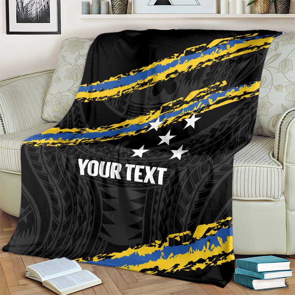 Kings Solomon Islands Football Custom Blanket Come On Solomons Polynesian Grunge Style