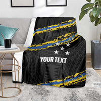 Kings Solomon Islands Football Custom Blanket Come On Solomons Polynesian Grunge Style