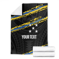 Kings Solomon Islands Football Custom Blanket Come On Solomons Polynesian Grunge Style