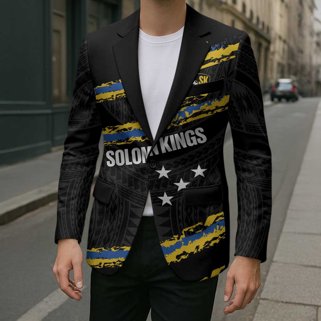 Kings Solomon Islands Football Custom Blazer Come On Solomons Polynesian Grunge Style