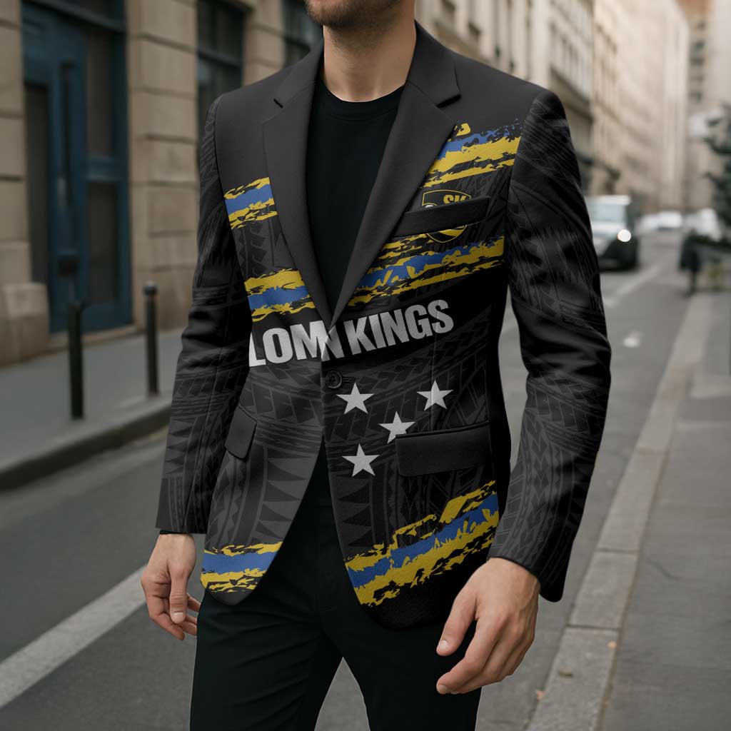 Kings Solomon Islands Football Custom Blazer Come On Solomons Polynesian Grunge Style