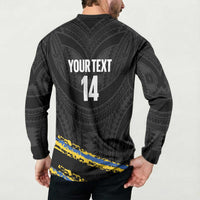 Kings Solomon Islands Football Custom Button Sweatshirt Come On Solomons Polynesian Grunge Style LT14 - Polynesian Pride