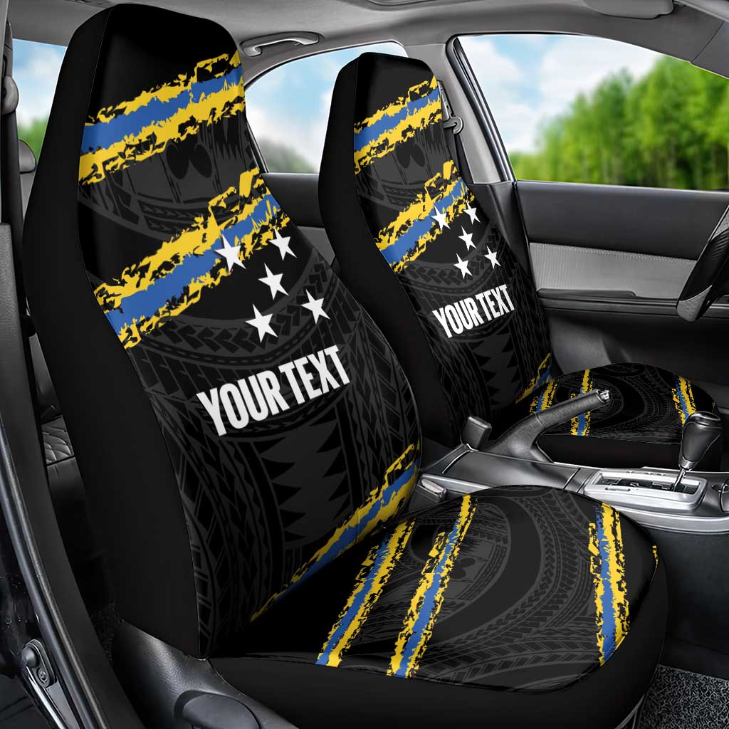 Kings Solomon Islands Football Custom Car Seat Cover Come On Solomons Polynesian Grunge Style