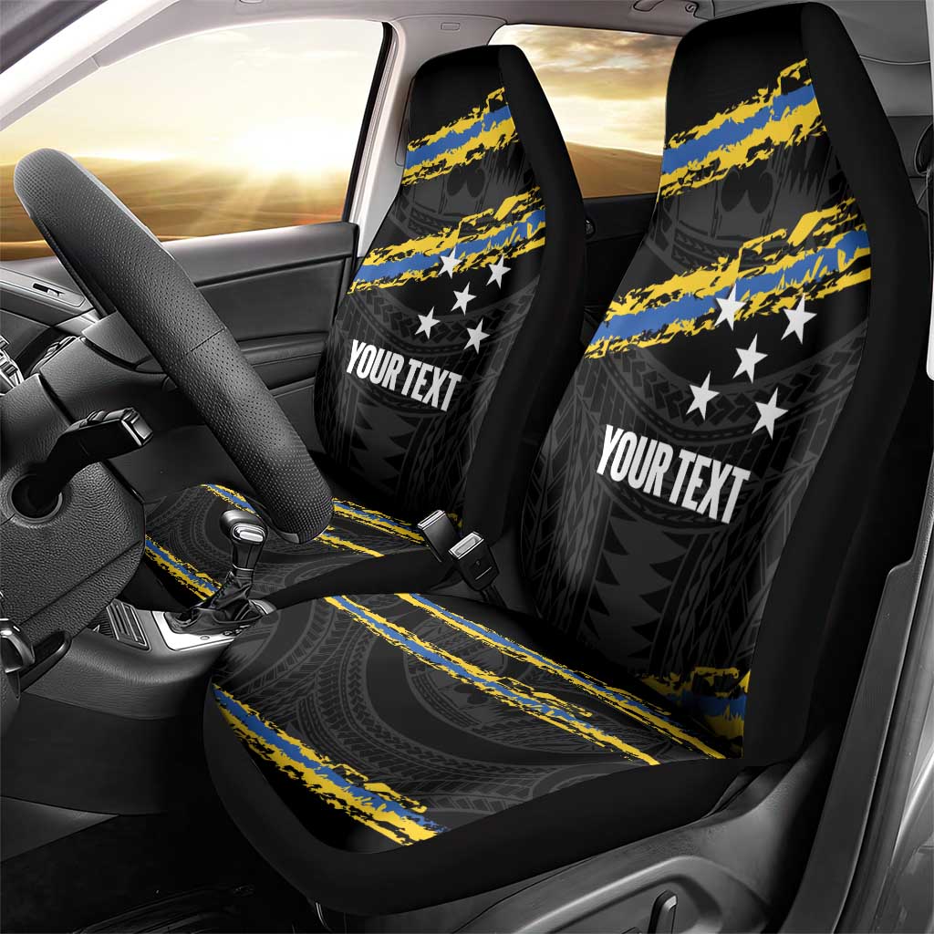 Kings Solomon Islands Football Custom Car Seat Cover Come On Solomons Polynesian Grunge Style