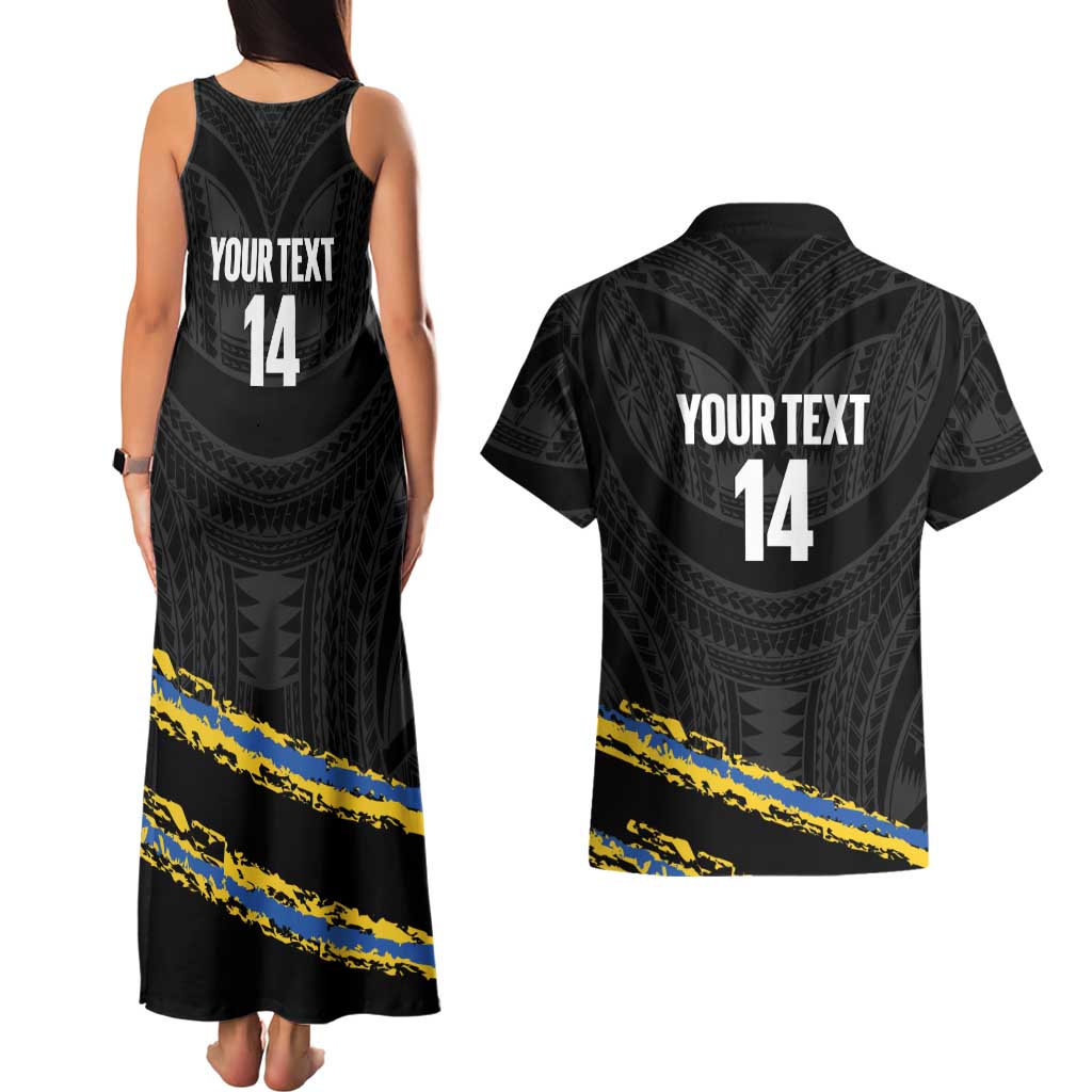 Kings Solomon Islands Football Custom Couples Matching Tank Maxi Dress and Hawaiian Shirt Come On Solomons Polynesian Grunge Style