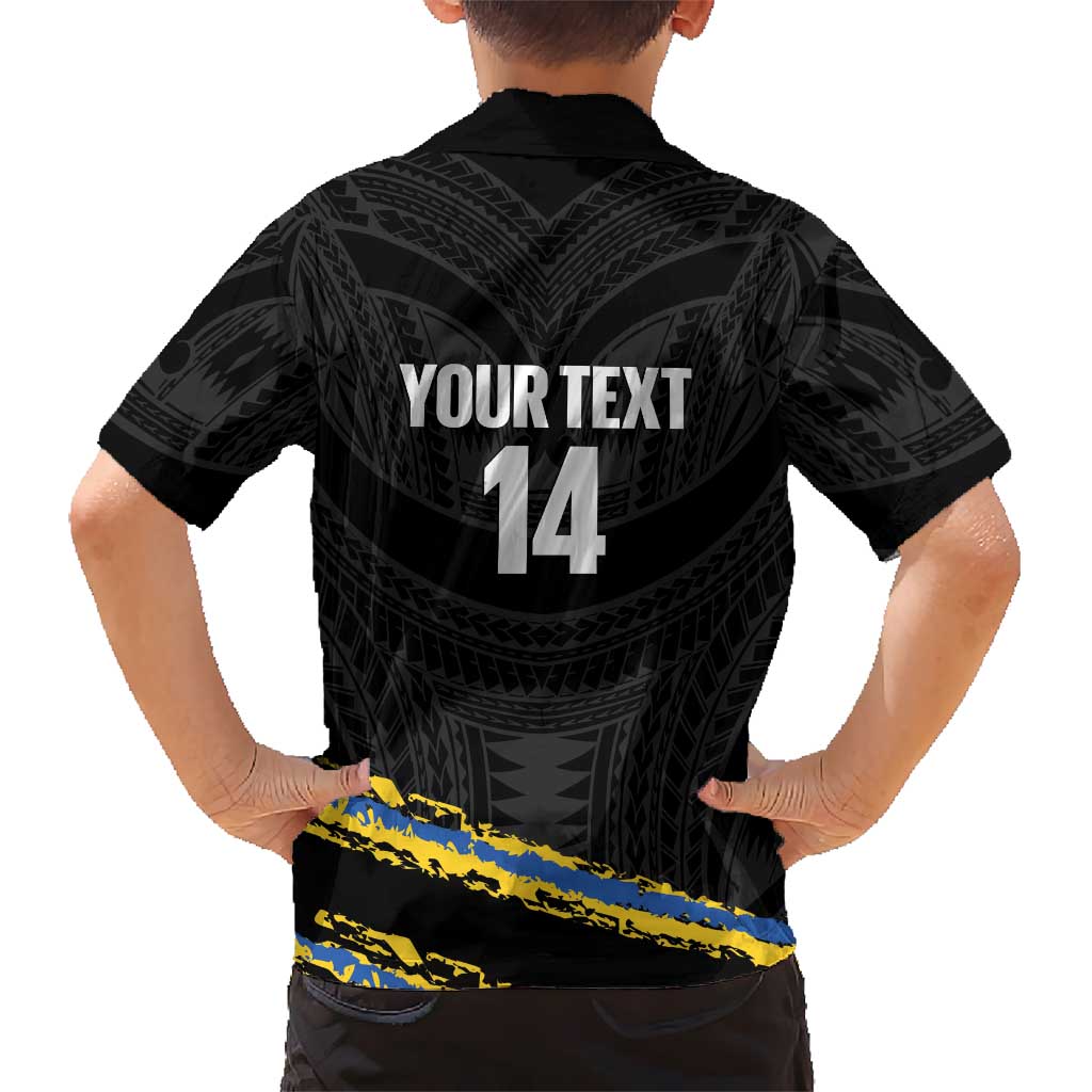 Kings Solomon Islands Football Custom Family Matching Off Shoulder Short Dress and Hawaiian Shirt Come On Solomons Polynesian Grunge Style LT14 - Polynesian Pride