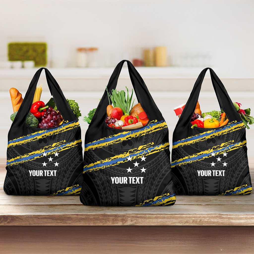 Kings Solomon Islands Football Custom Grocery Bag Come On Solomons Polynesian Grunge Style