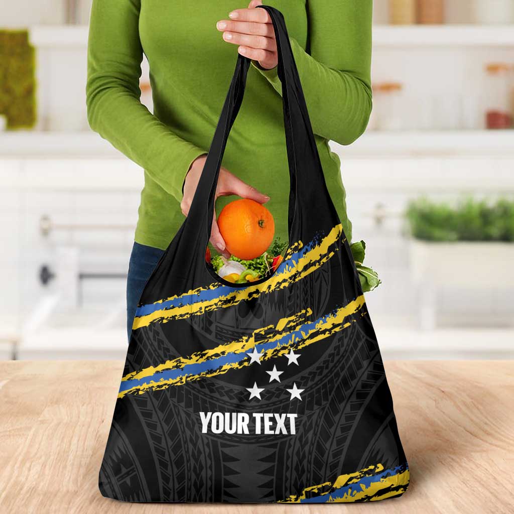 Kings Solomon Islands Football Custom Grocery Bag Come On Solomons Polynesian Grunge Style