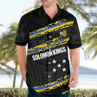 Kings Solomon Islands Football Custom Hawaiian Shirt Come On Solomons Polynesian Grunge Style LT14 - Polynesian Pride