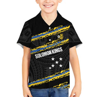 Kings Solomon Islands Football Custom Hawaiian Shirt Come On Solomons Polynesian Grunge Style LT14 - Polynesian Pride
