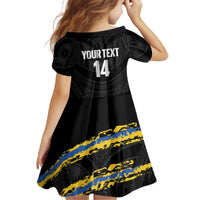 Kings Solomon Islands Football Custom Kid Short Sleeve Dress Come On Solomons Polynesian Grunge Style LT14 - Polynesian Pride