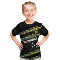 Kings Solomon Islands Football Custom Kid T Shirt Come On Solomons Polynesian Grunge Style