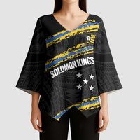 Kings Solomon Islands Football Custom Kimono Sleeve Blouse Come On Solomons Polynesian Grunge Style LT14 - Polynesian Pride