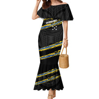 Kings Solomon Islands Football Custom Mermaid Dress Come On Solomons Polynesian Grunge Style LT14 Women Black - Polynesian Pride