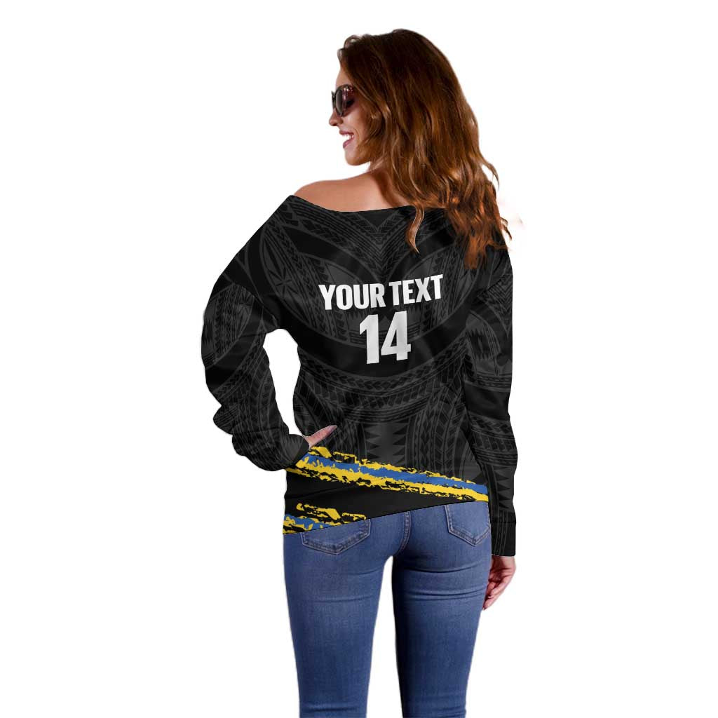 Kings Solomon Islands Football Custom Off Shoulder Sweater Come On Solomons Polynesian Grunge Style LT14 - Polynesian Pride