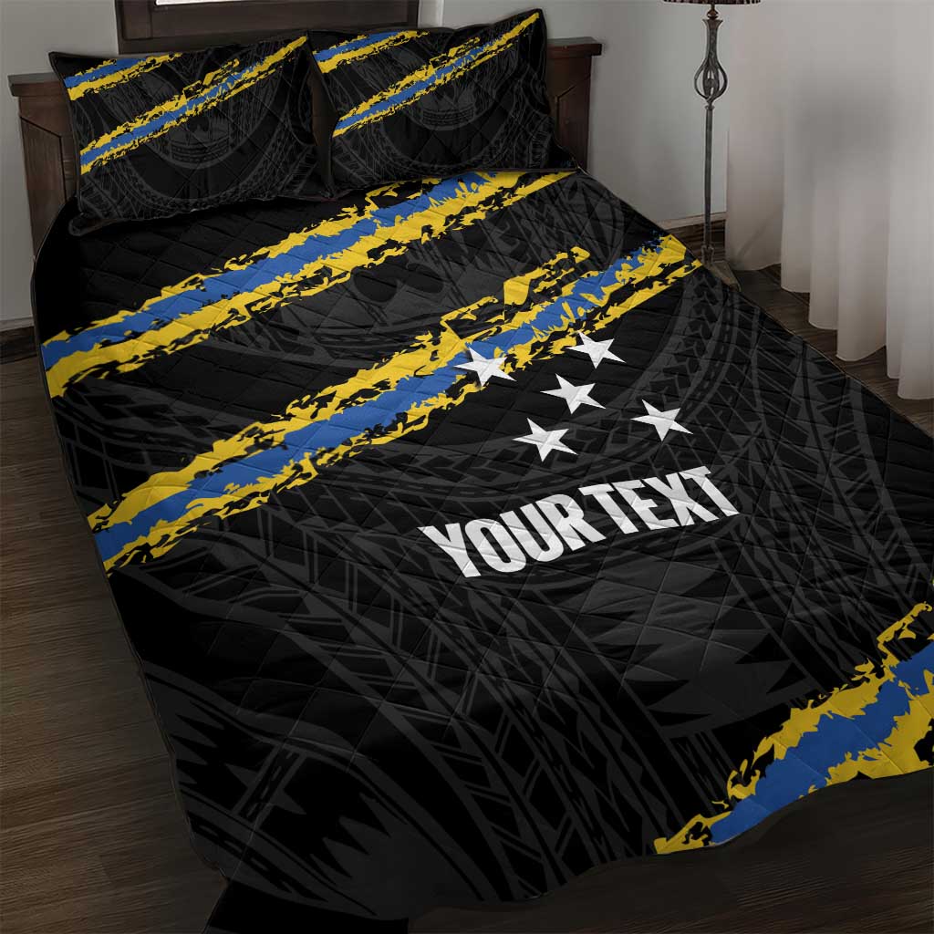Kings Solomon Islands Football Custom Quilt Bed Set Come On Solomons Polynesian Grunge Style