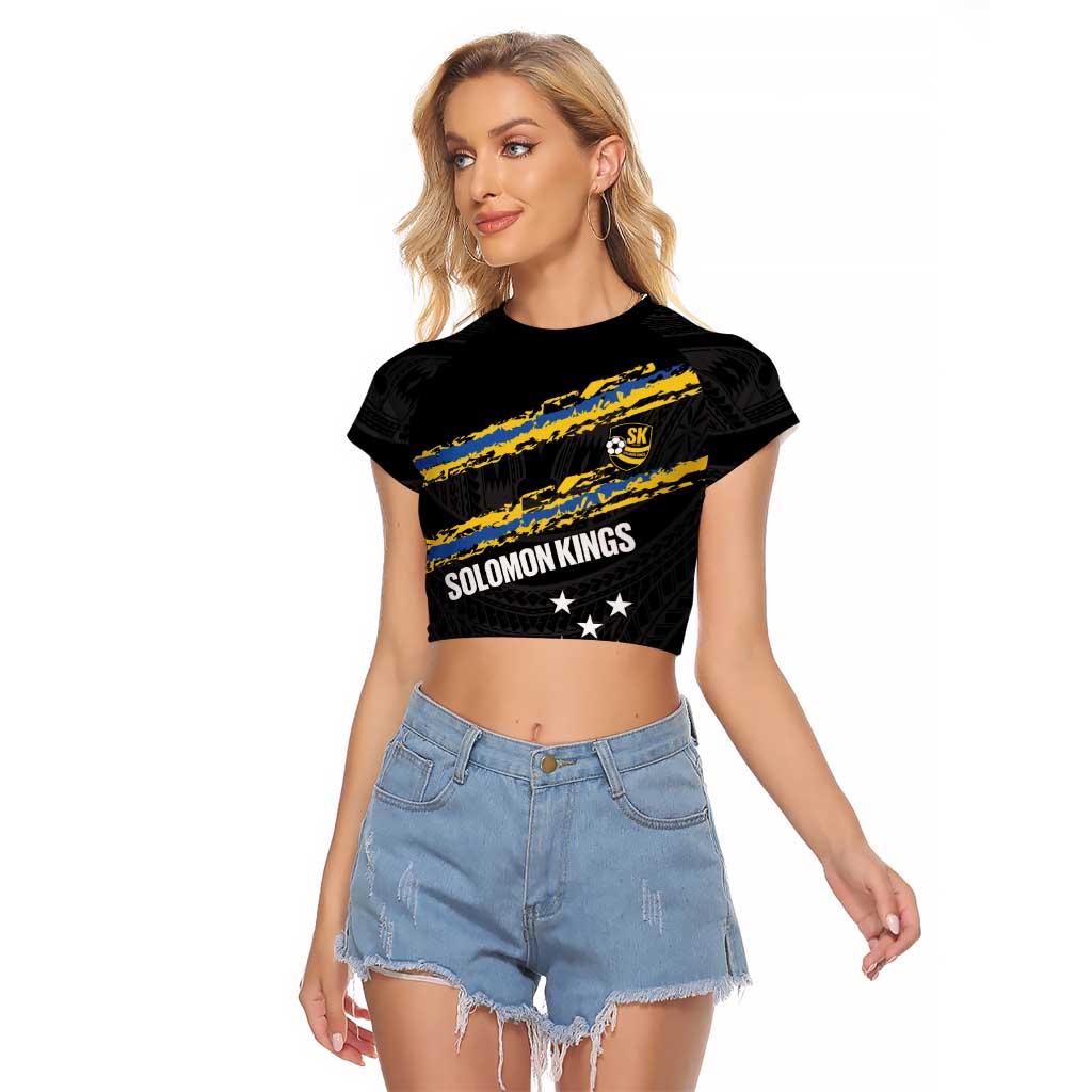 Kings Solomon Islands Football Custom Raglan Cropped T Shirt Come On Solomons Polynesian Grunge Style