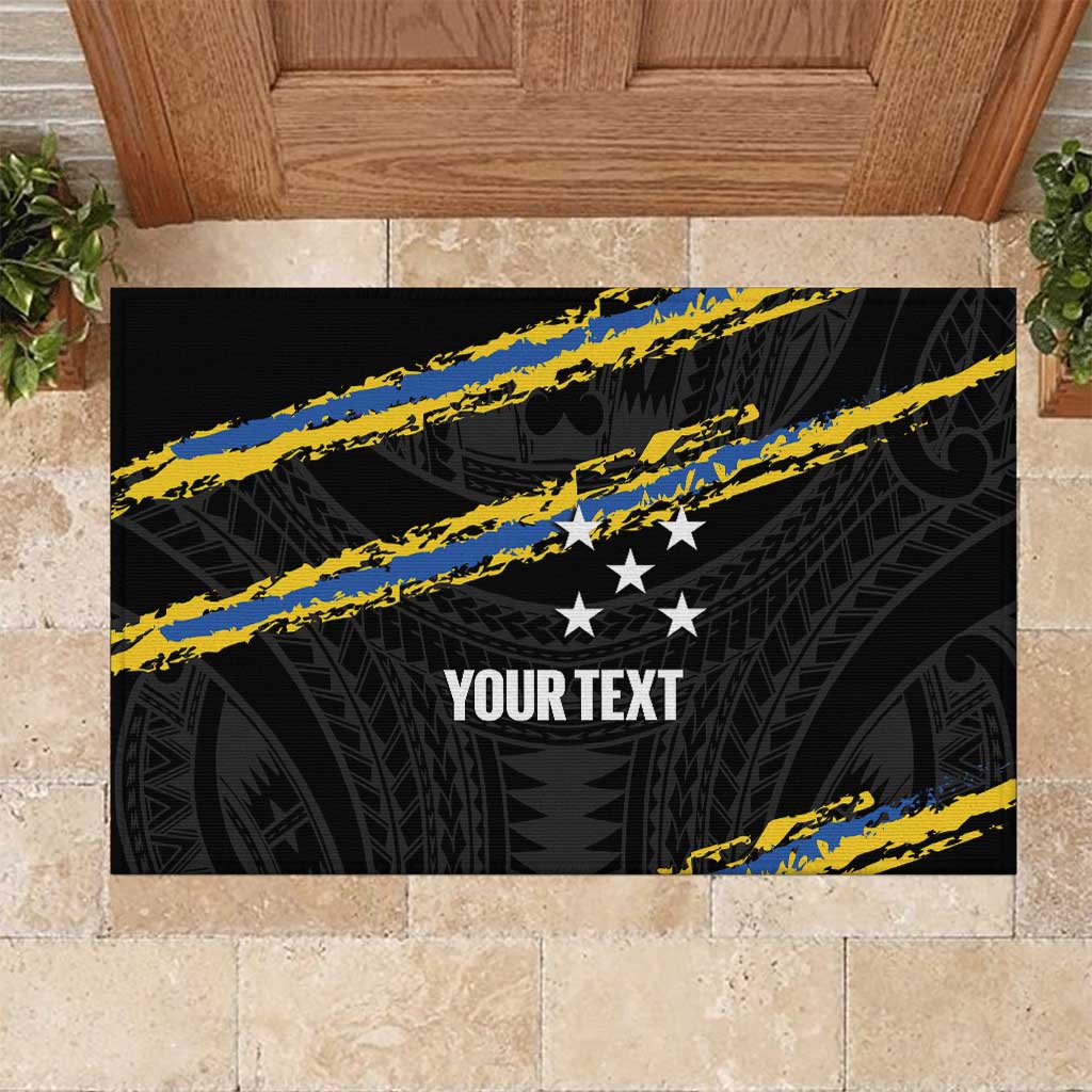Kings Solomon Islands Football Custom Rubber Doormat Come On Solomons Polynesian Grunge Style