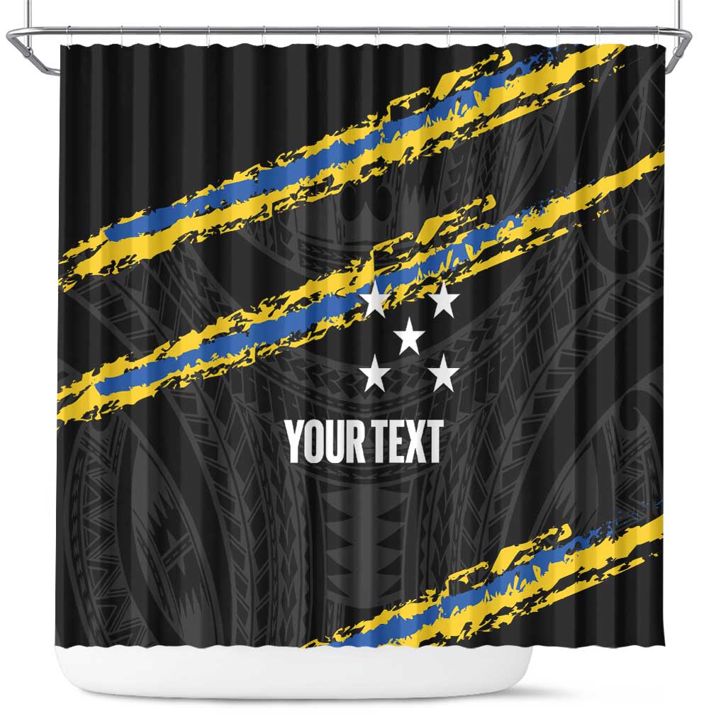 Kings Solomon Islands Football Custom Shower Curtain Come On Solomons Polynesian Grunge Style