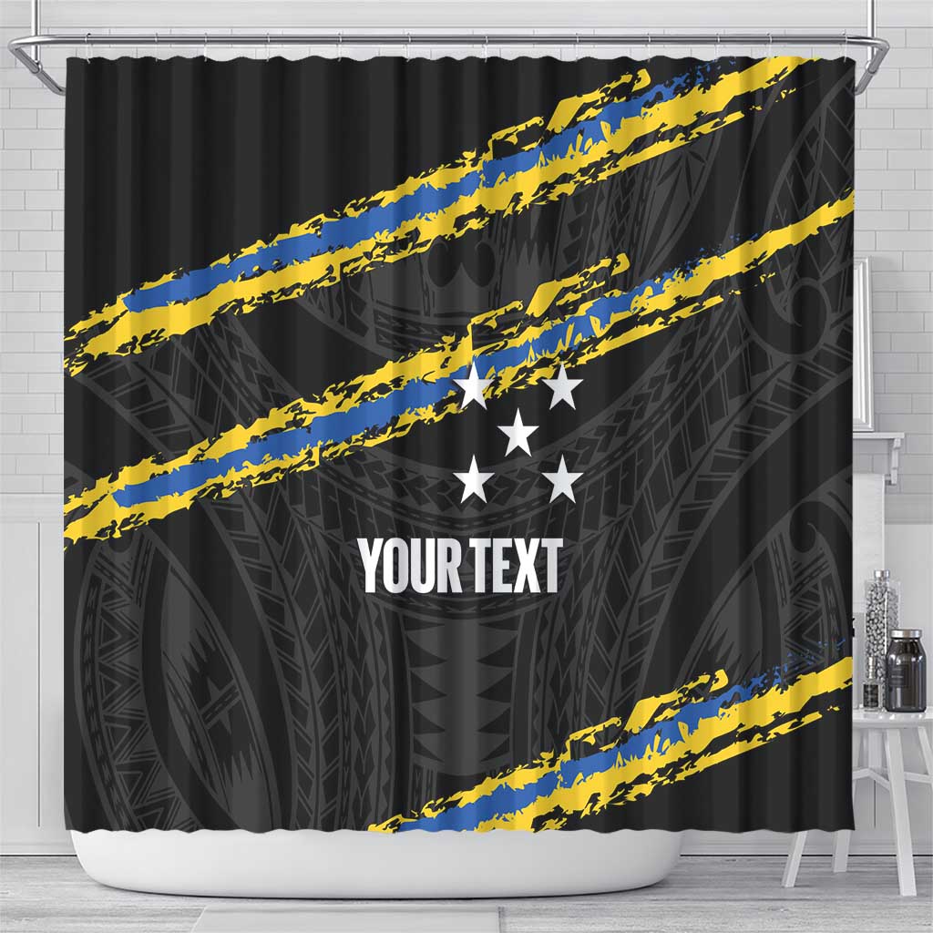 Kings Solomon Islands Football Custom Shower Curtain Come On Solomons Polynesian Grunge Style LT14 - Polynesian Pride
