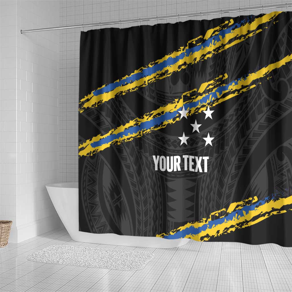 Kings Solomon Islands Football Custom Shower Curtain Come On Solomons Polynesian Grunge Style LT14 - Polynesian Pride