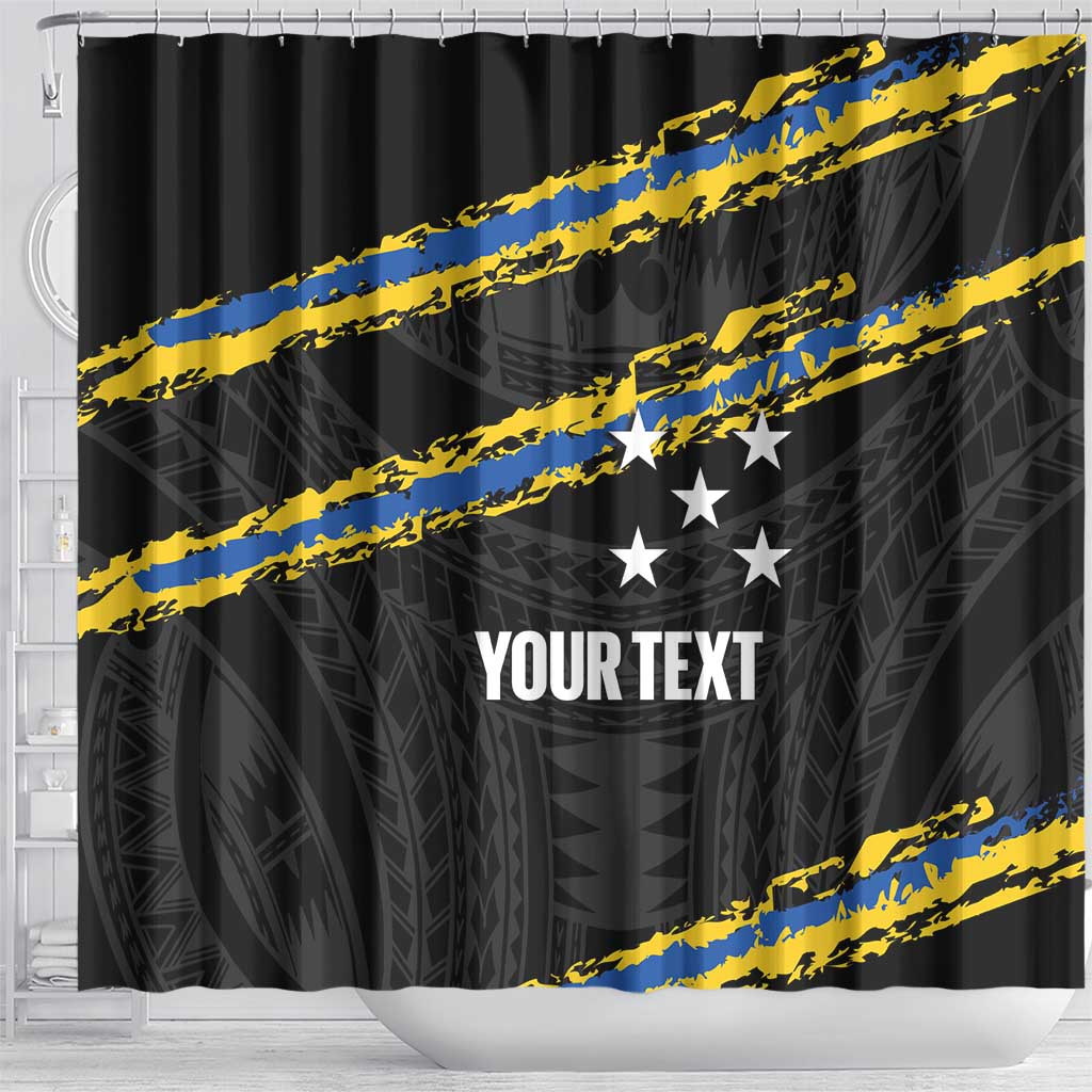 Kings Solomon Islands Football Custom Shower Curtain Come On Solomons Polynesian Grunge Style LT14 - Polynesian Pride