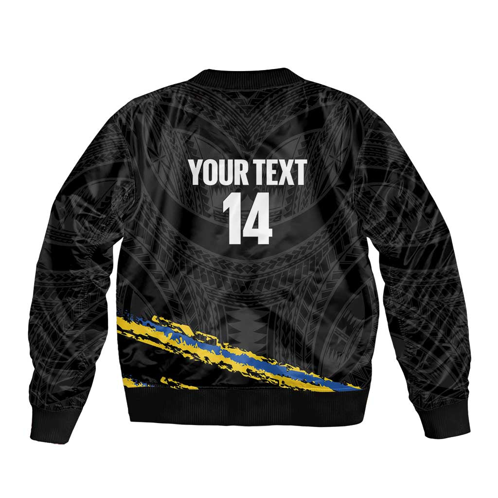 Kings Solomon Islands Football Custom Sleeve Zip Bomber Jacket Come On Solomons Polynesian Grunge Style LT14 - Polynesian Pride