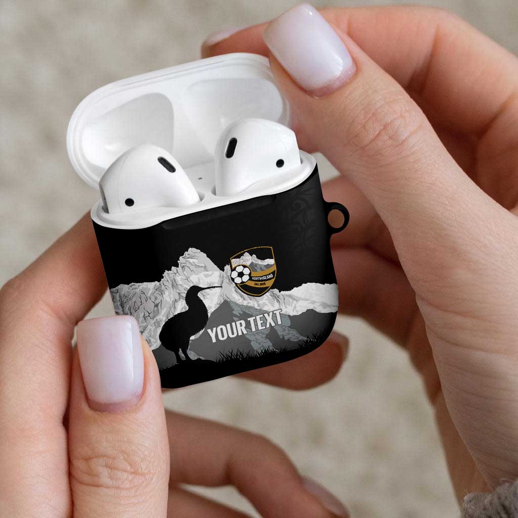 New Zealand South Island Football Custom AirPods Case Aoraki Mount Cook With Kiwi Maori Pattern