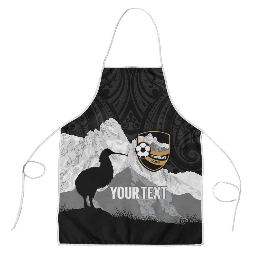 New Zealand South Island Football Custom Apron Aoraki Mount Cook With Kiwi Maori Pattern