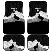New Zealand South Island Football Custom Car Mats Aoraki Mount Cook With Kiwi Maori Pattern