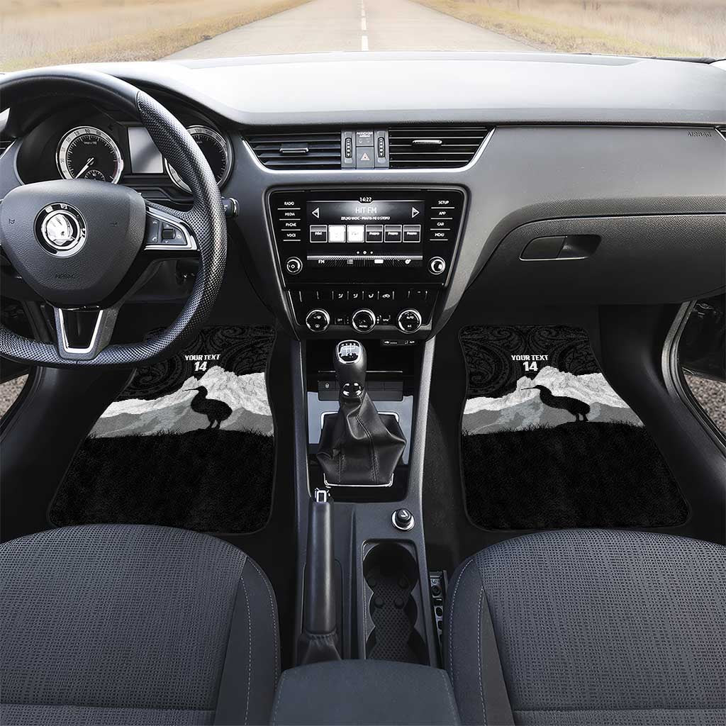 New Zealand South Island Football Custom Car Mats Aoraki Mount Cook With Kiwi Maori Pattern