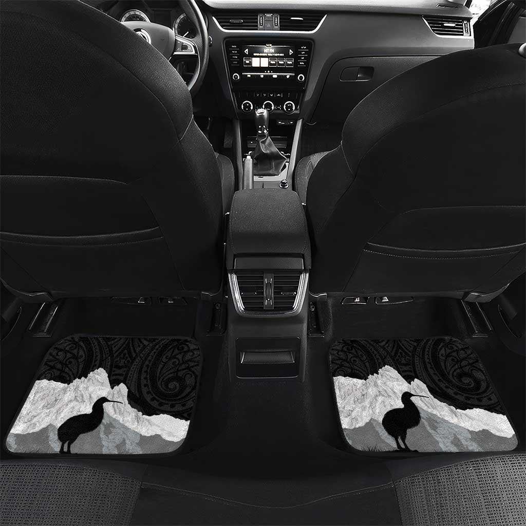New Zealand South Island Football Custom Car Mats Aoraki Mount Cook With Kiwi Maori Pattern