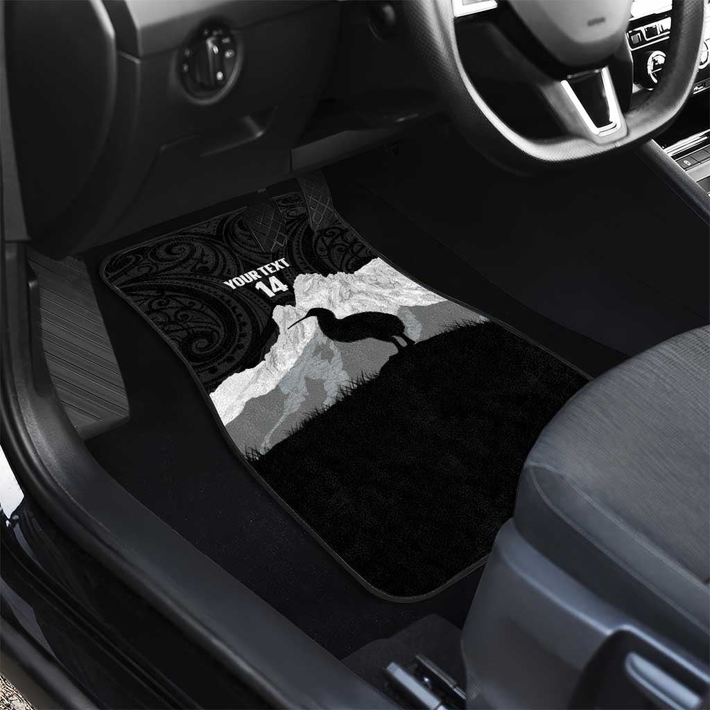 New Zealand South Island Football Custom Car Mats Aoraki Mount Cook With Kiwi Maori Pattern