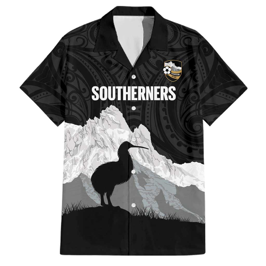 New Zealand South Island Football Custom Family Matching Off Shoulder Maxi Dress and Hawaiian Shirt Aoraki Mount Cook With Kiwi Maori Pattern