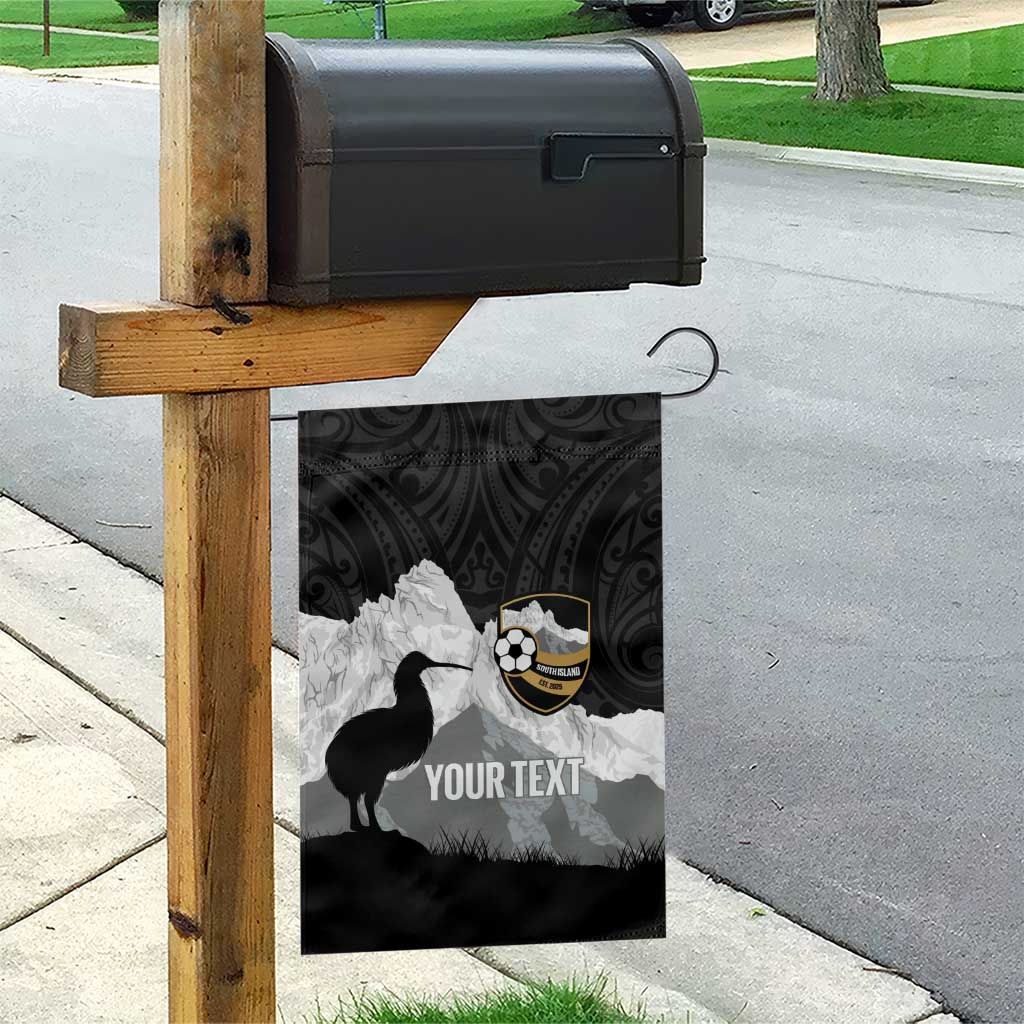 New Zealand South Island Football Custom Garden Flag Aoraki Mount Cook With Kiwi Maori Pattern