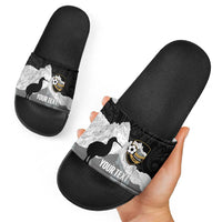 New Zealand South Island Football Custom Slide Sandals Aoraki Mount Cook With Kiwi Maori Pattern
